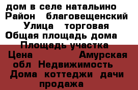 дом в селе натальино. › Район ­ благовещенский › Улица ­ торговая › Общая площадь дома ­ 35 › Площадь участка ­ 5 › Цена ­ 400 000 - Амурская обл. Недвижимость » Дома, коттеджи, дачи продажа   